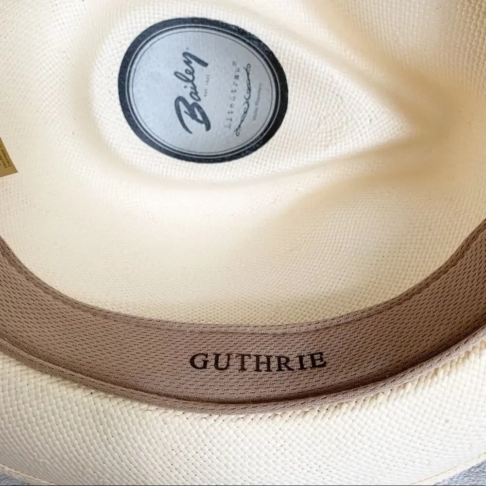 Bailey of Hollywood Guthrie Natural Shantung Straw Fedora Small NWOT - Picture 8 of 8